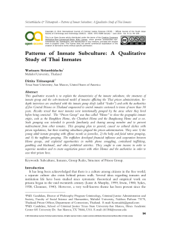 Patterns of Inmate Subculture: A Qualitative Study of Thai