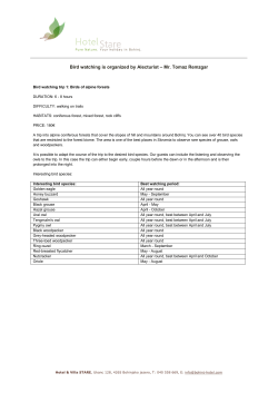 Program of bird watching trips with ornithologist