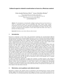 Cultural aspects related to motivation to learn in a Mexican context