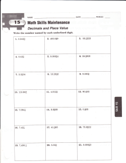 Decimals and Place Value