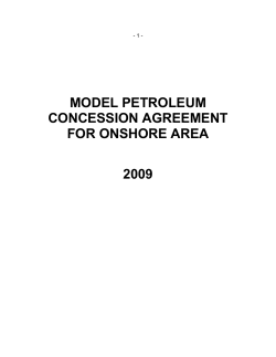 Model Petroleum Concession Agreement 2009