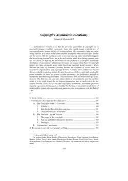 Copyright`s Asymmetric Uncertainty - The University of Chicago Law
