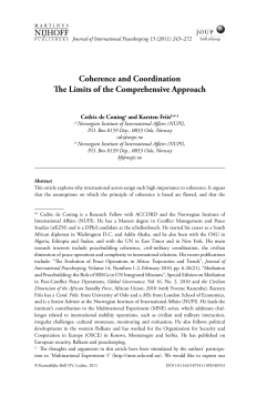 Coherence and Coordination The Limits of the Comprehensive