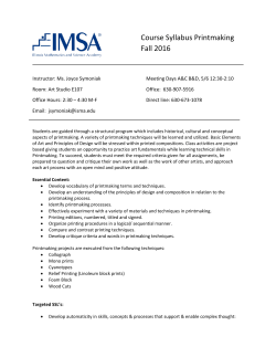 Course Syllabus Printmaking Fall 2016
