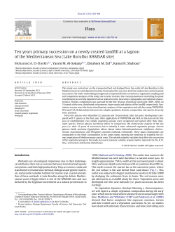Ten years primary succession on a newly created landfill at a lagoon