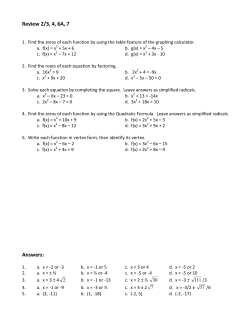 Review 2/3, 4, 6A, 7 Answers: