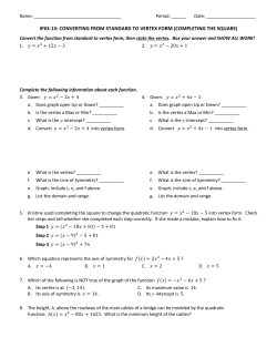 converting from standard to vertex form (completing the square)