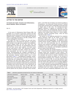 Increased pancreatic enzymes and inflammatory bowel diseases