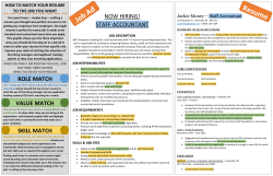 NOW HIRING! STAFF ACCOUNTANT ROLE MATCH VALUE