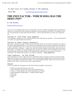 the fizz factor &ndash; which soda has the most pop