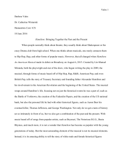 Hamilton: Bringing Together the Past and the Present