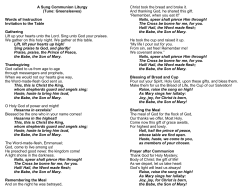 A Sung Communion Liturgy (Tune: Greensleeves) Words of