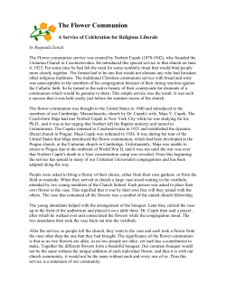 The Flower Communion - Unitarian Universalist Association