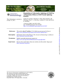 Factors Antagonistic Effects of SR Protein Splicing Regulation of