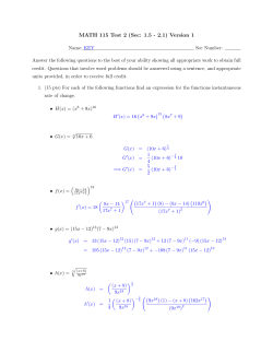 MATH 115 Test 2 (Sec: 1.5