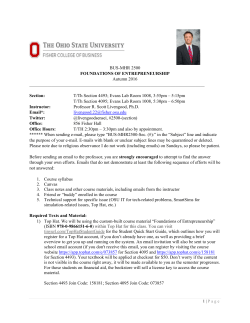 BUS-MHR 2500 FOUNDATIONS OF ENTREPRENEURSHIP