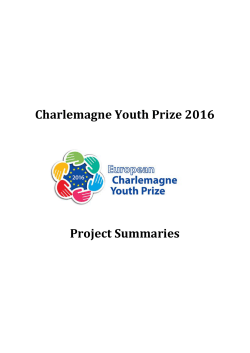 Charlemagne Youth Prize 2016 Project Summaries