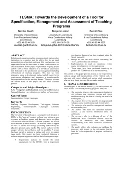 TESMA: Towards the Development of a Tool for