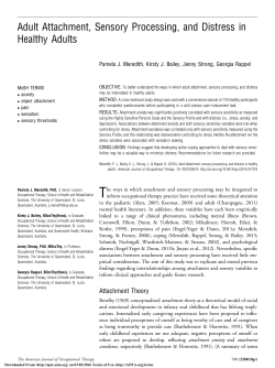 Adult Attachment, Sensory Processing, and Distress in Healthy Adults