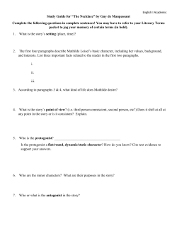 Study Guide for &ldquo;The Necklace&rdquo; by Guy de Maupassant Complete