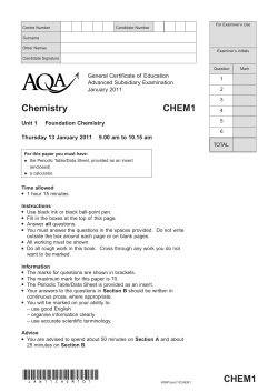 A-level Chemistry Question Paper Unit 01 - Foundation
