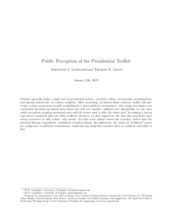 Public Perception of the Presidential Toolkit