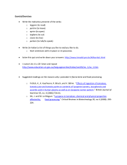 Esercizi/Exercises &bull; Write the indicativo presente of the verbs: o