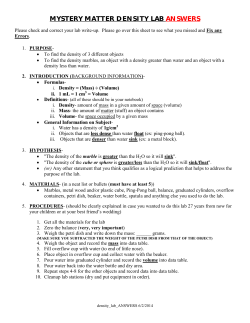 peer review of the marble density lab