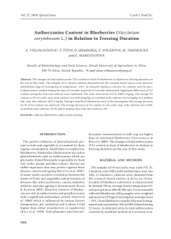 Anthocyanins Content in Blueberries (Vaccinium corymbosum L.) in