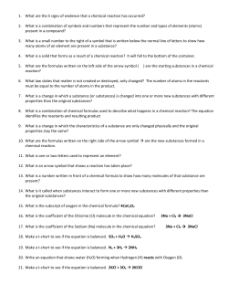 1. What are the 5 signs of evidence that a chemical reaction has