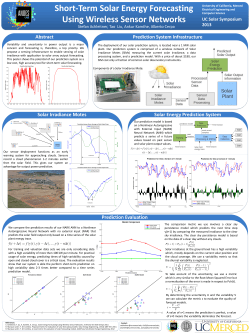 Prediction System Infrastructure Abstract Solar Irradiance Motes