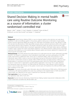 Shared Decision Making in mental health care using Routine