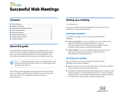 Successful Web Meetings