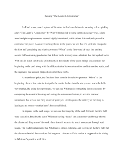 Parsing &ldquo;The Learn`d Astronomer&rdquo; As I had never