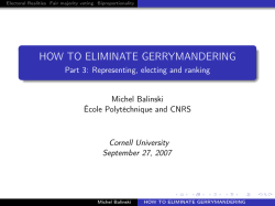 HOW TO ELIMINATE GERRYMANDERING