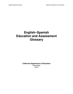 English/Spanish Education and Assessment Glossary (CDE)