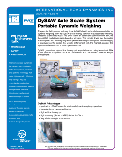 DySAW Brochure - International Road Dynamics, Inc.