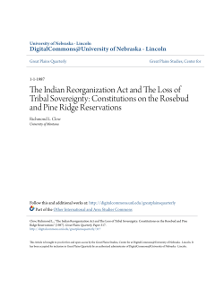 The Indian Reorganization Act and The Loss of Tribal Sovereignty