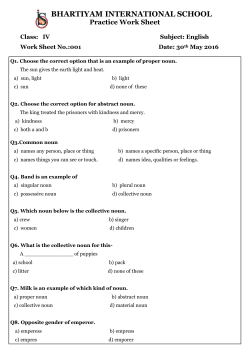 BHARTIYAM INTERNATIONAL SCHOOL Practice Work Sheet