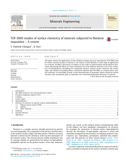 TOF-SIMS studies of surface chemistry of minerals subjected to