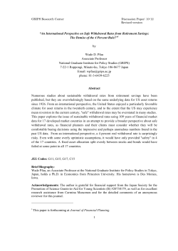 An International Perspective on Safe Withdrawal Rates