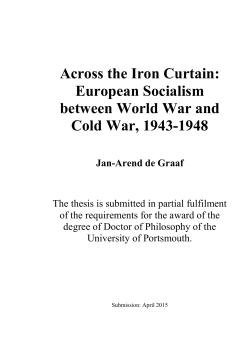Across the Iron Curtain: European Socialism between World War