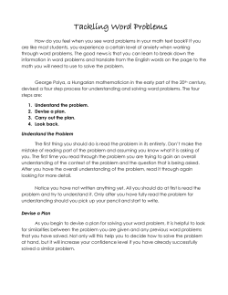 Tackling Word Problems - Tacoma Community College