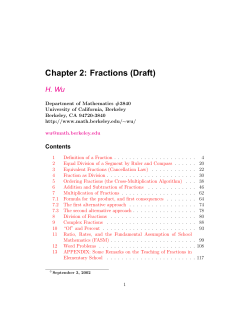 Chapter 2: Fractions (Draft) - Math Berkeley