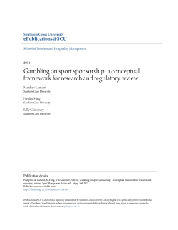 Gambling on sport sponsorship - ePublications@SCU