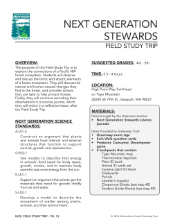 next generation stewards - Mountains to Sound Greenway