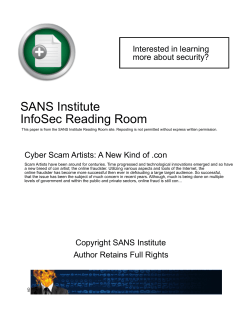 Cyber Scam Artists: A New Kind of .con