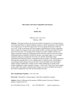 Complete versus partial merger - canadian economics association