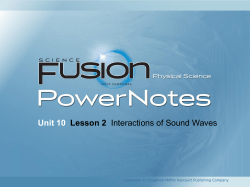 Unit 10 Lesson 2 Interactions of Sound Waves