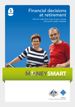 Financial Decisions at Retirement